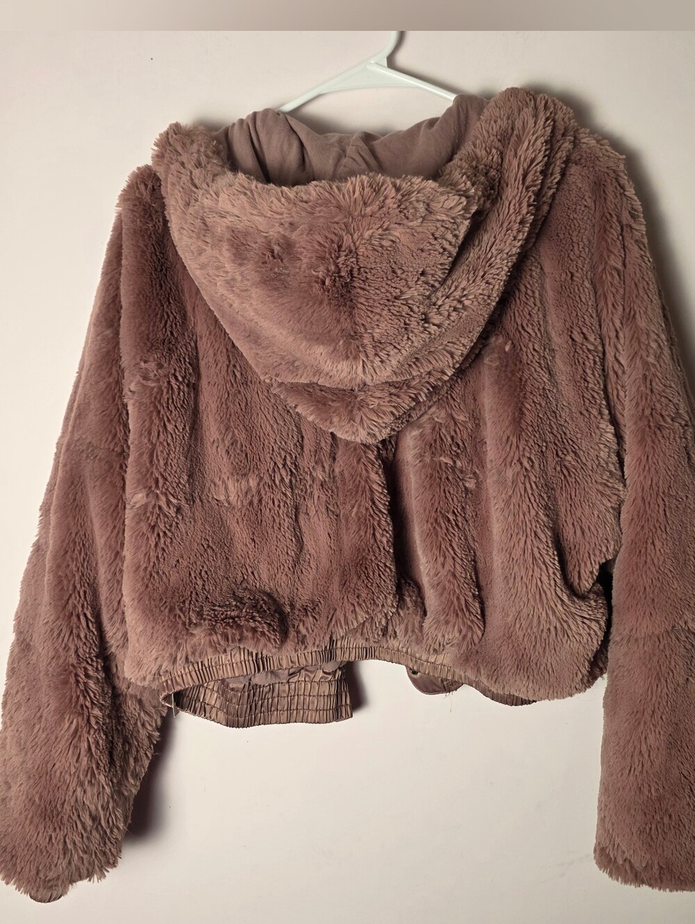 Free People Movement Faux Fur Plush Zipper Jacket Size Medium
